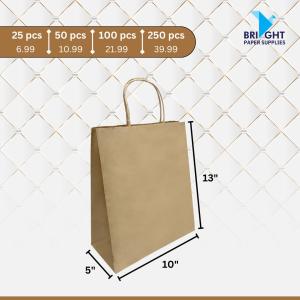 Handle Paper Bag – Slim Medium (10" x 5" x 13") (1,000 pcs)