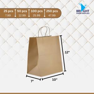 Handle Paper Bag – Small (10" x 7" x 12") (1,000 pcs)