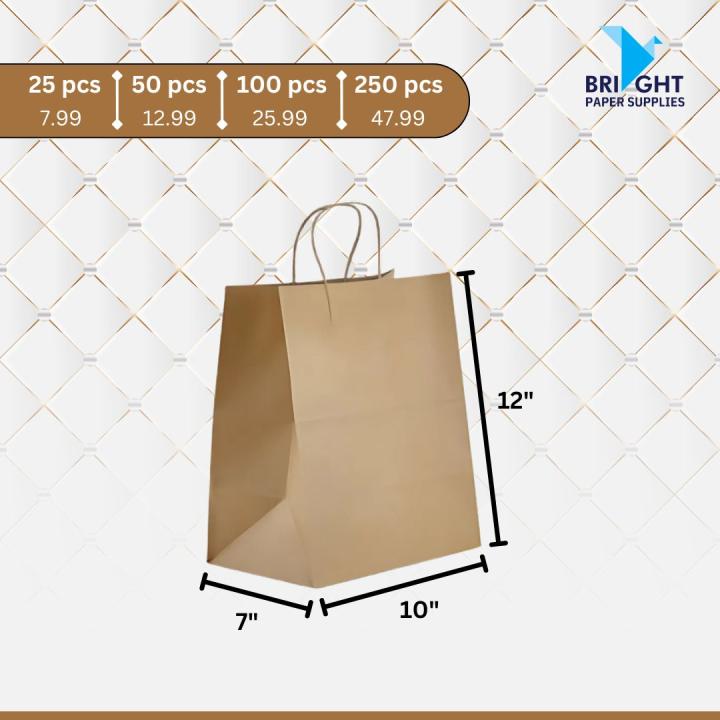Handle Paper Bag – Small (10" x 7" x 12") (1,000 pcs)
