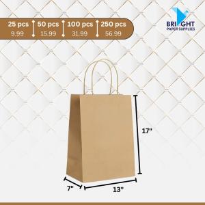 Handle Paper Bag – Large (13" x 7" x 17") (1,000 pcs)