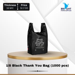 1/8 Black Thank You Bag (1000 pcs)