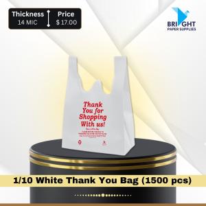 1/10 White Thank You Bag (1500 pcs)